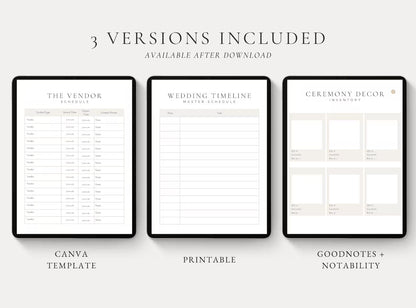 Wedding Day Binder Template