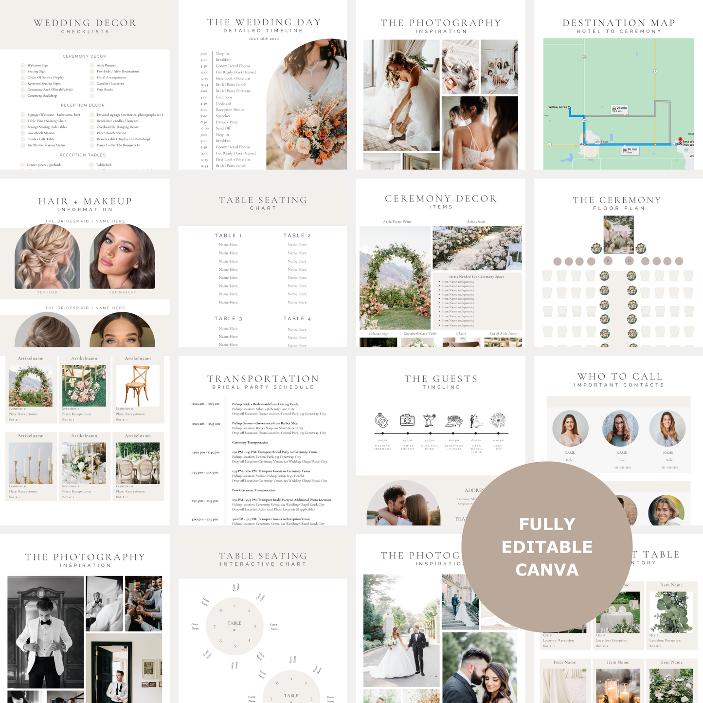 Wedding Day Binder Template